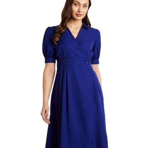 Symbol Premium Women's Desk-to-Dinner' Fit & Flare Wrap Dress (Midi Length | Stylish) (Available in Plus Sizes)